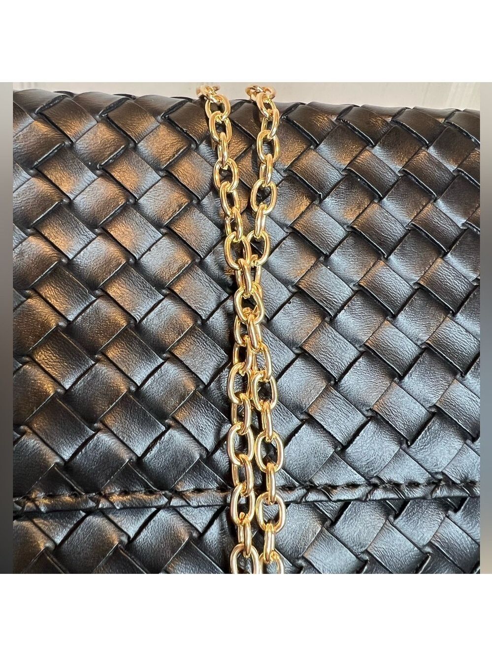 UU BLACK WEAVE FAUX LEATHER CLUTCH WALLET - Picture 14 of 15